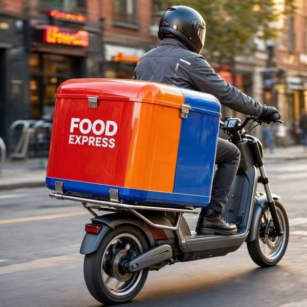 A_modern_delivery_scooter_or_motorcycle_with_a_colorful_bran